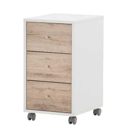 Rollcontainer in Weiß und Wildeiche - Laganzo