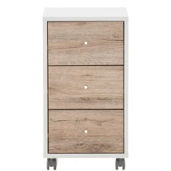 Rollcontainer in Weiß und Wildeiche - Laganzo