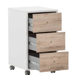 Rollcontainer in Weiß und Wildeiche - Laganzo