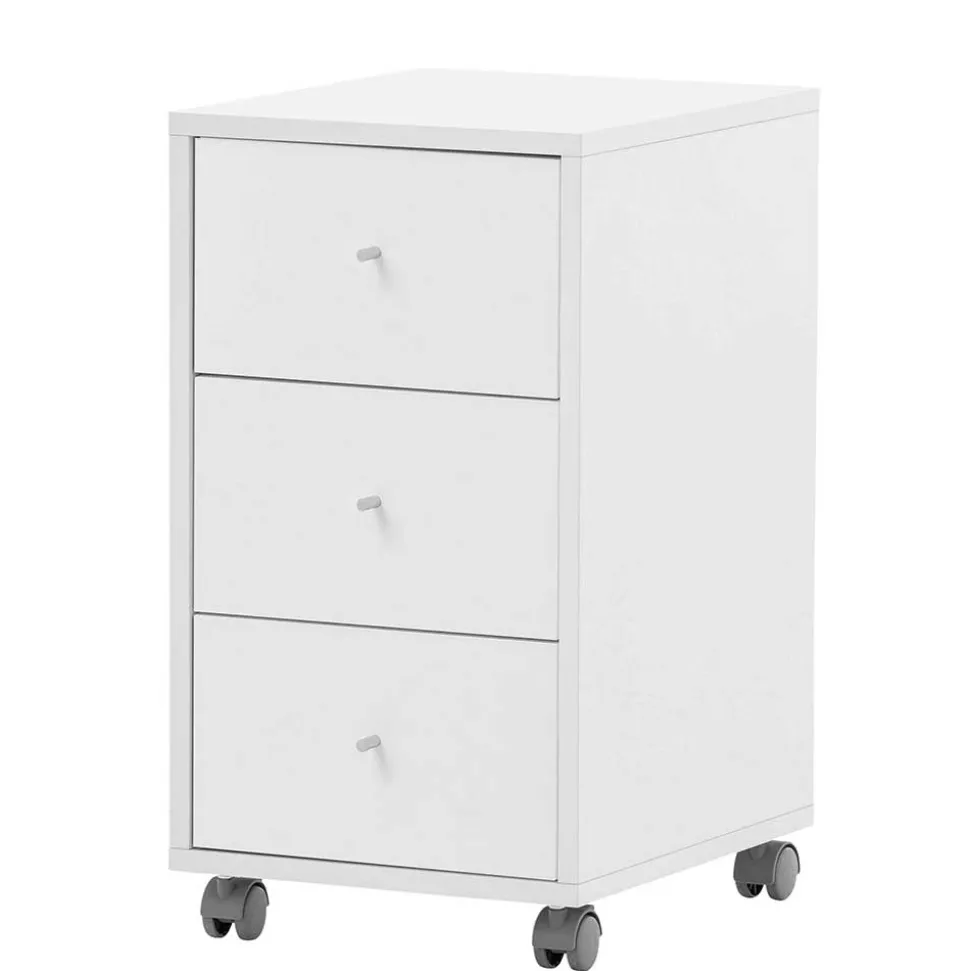 Rollcontainer mit drei Schubladen in Weiß - Empire