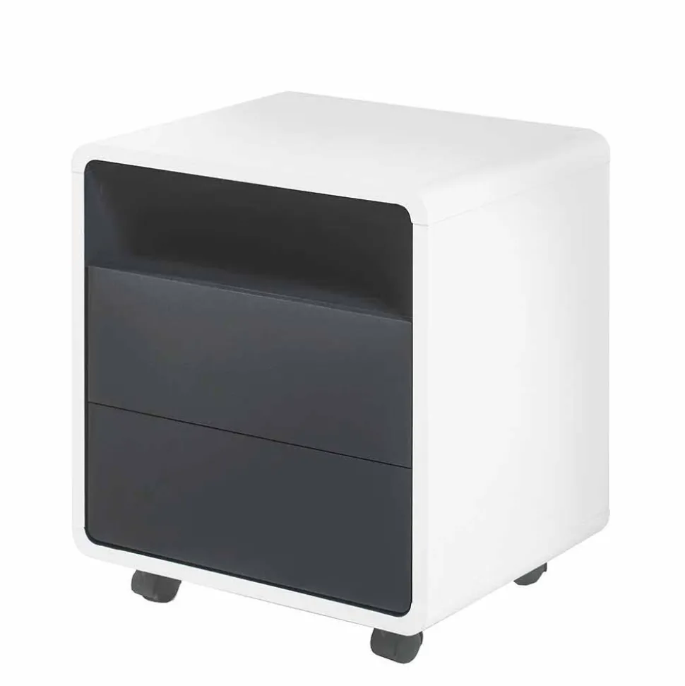 Rollcontainer Mondsieur in Weiß Anthrazit