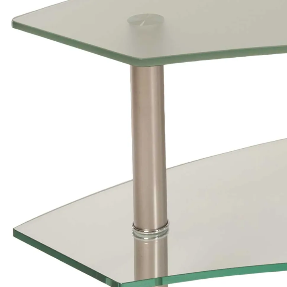 Rollen Couchtisch Locondra mit Glasplatte