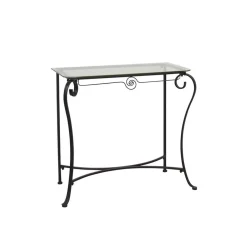 Romantischer Metall Konsolentisch Cizio mit Glasplatte