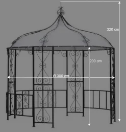 Romantischer Pavillon Javirella in Rund 300 cm