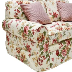 Romantisches Landhaus Sofa mit Blumen Stoff - Telik