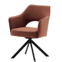 Rostbrauner Polsterstuhl mit Armlehnen - Vlacoma (2er Set)