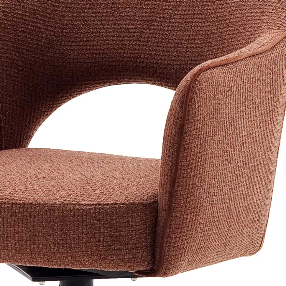 Rostbrauner Polsterstuhl mit Armlehnen - Vlacoma (2er Set)