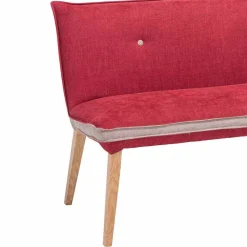 Rote Esszimmerbank mit Rückenlehne Laudion & Massivholz Eiche