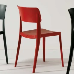 Rote Stühle aus Polypropylen stapelbar - Ophila (4er Set)