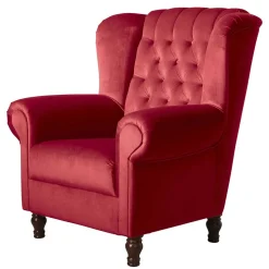 Roter Chesterfield-Sessel mit Ohren - Malisha