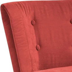 Roter Loungesessel aus Velours - Porecca