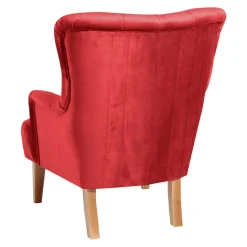 Roter Ohrensessel aus Samtvelours - Celona