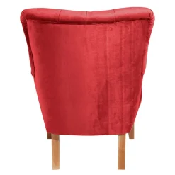 Roter Ohrensessel aus Samtvelours - Celona