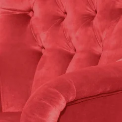 Roter Ohrensessel aus Samtvelours - Celona