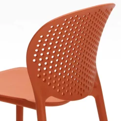 Roter Stuhl aus Kunststoff Fenturam stapelbar (4er Set)