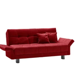 Rotes Schlafsofa mit Flachgewebe Bezug - Singuaro