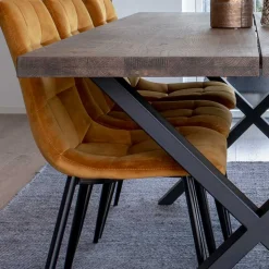 Räuchereiche Tisch & 6 Stühle - Alouis (siebenteilig)