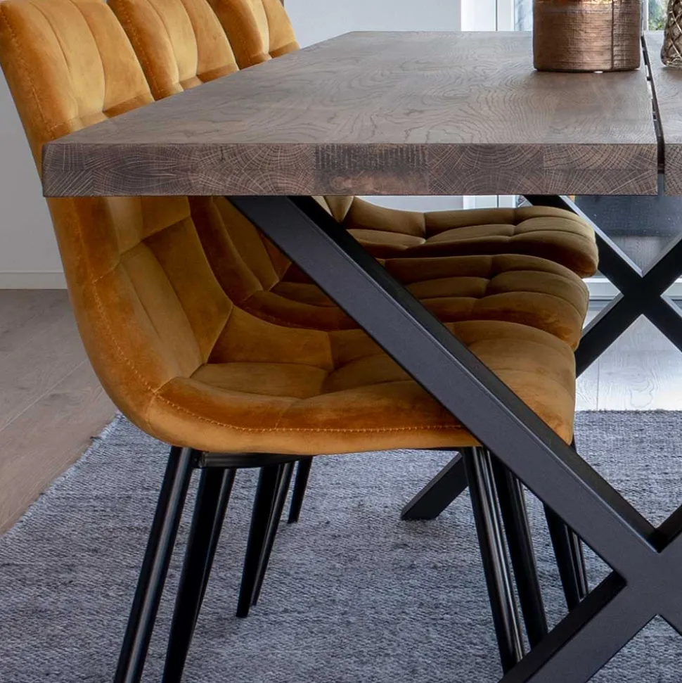 Räuchereiche Tisch & 6 Stühle - Alouis (siebenteilig)