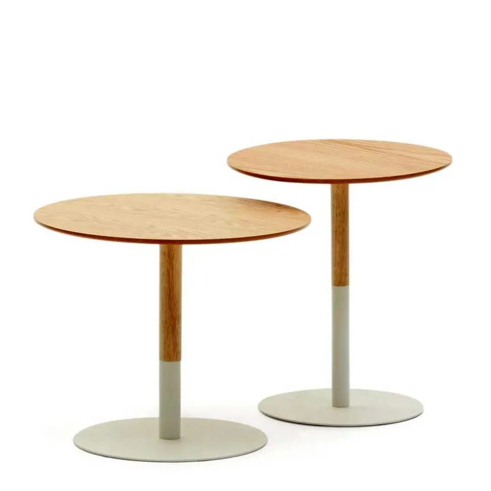 Runde Beistelltische zweifarbig - Linuselia (zweiteilig)