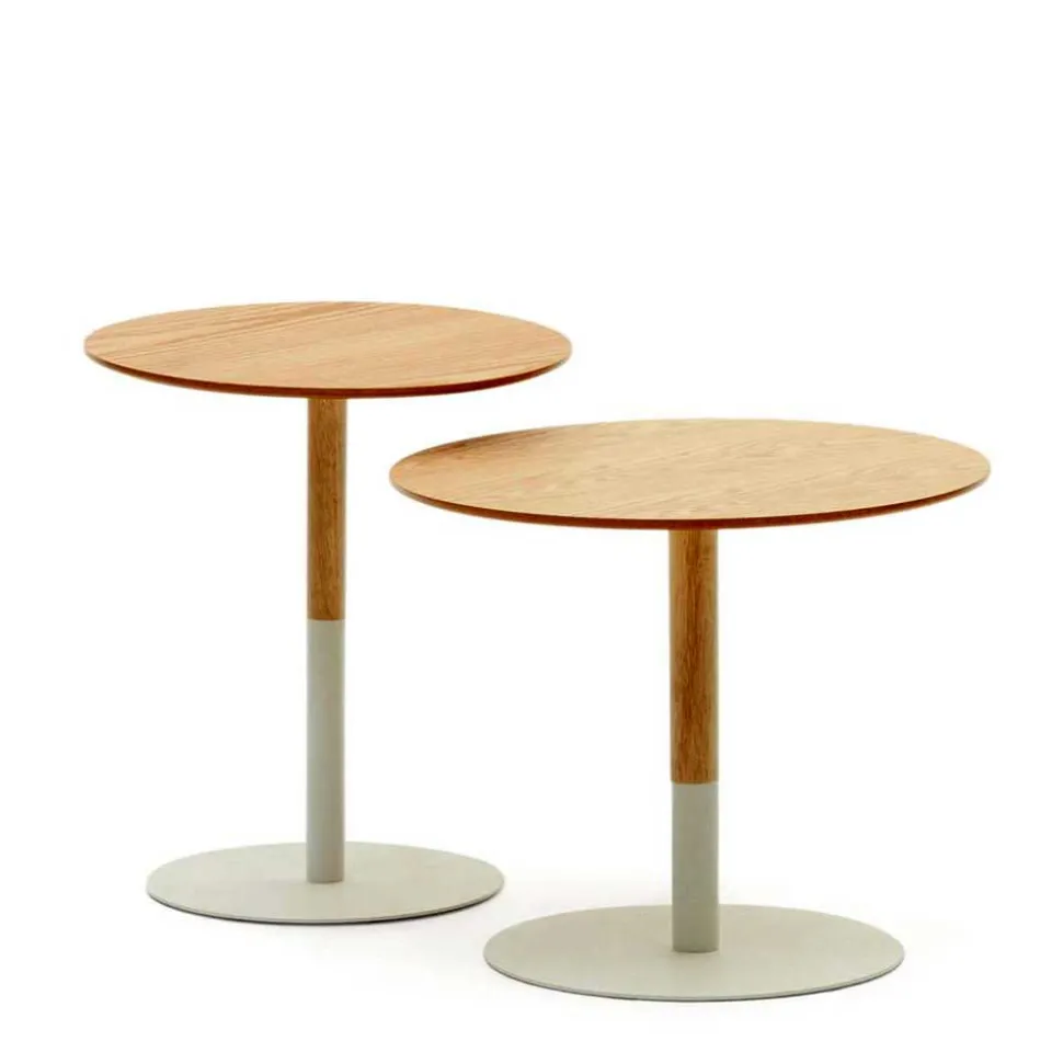 Runde Beistelltische zweifarbig - Linuselia (zweiteilig)
