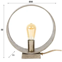 Runde Industrial Tischleuchte in Nickelfarben - Ayero
