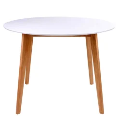 Runde Scandi Essgruppe in Weiß - Alberello (fünfteilig)