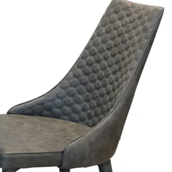 Runde Tischgruppe Woodstock mit Kunstleder Polsterstühlen Grau (fünfteilig)