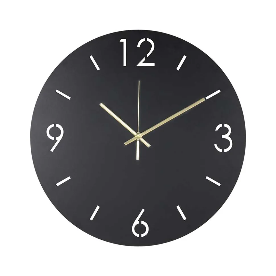 Runde Uhr in Schwarz - Santorina