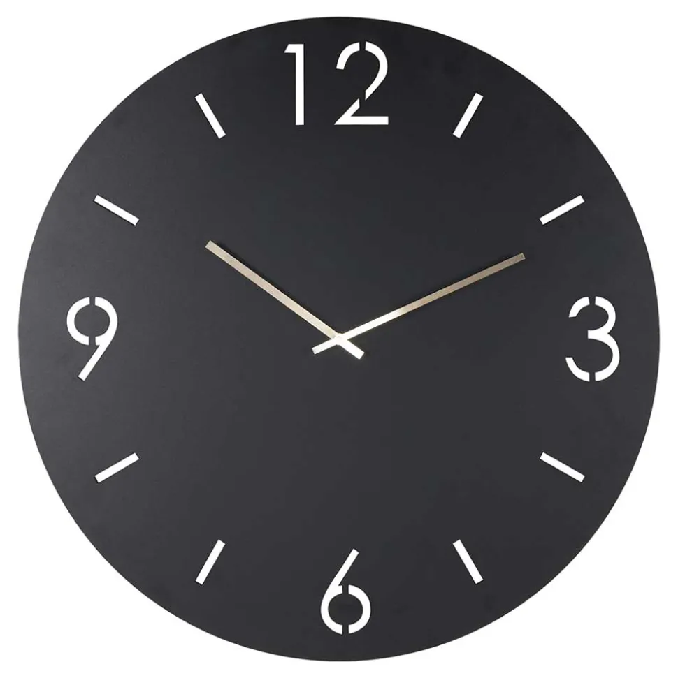 Runde Uhr in Schwarz - Santorina