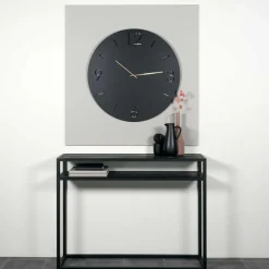 Runde Uhr in Schwarz - Santorina