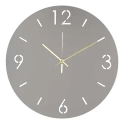 Runde Uhr in Taupe aus Stahl - Bombasti