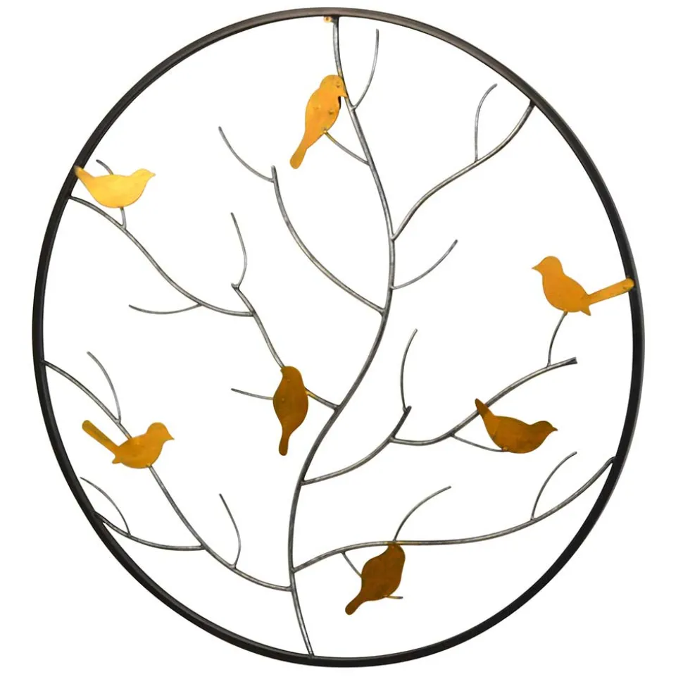 Runde Wanddeko Baum mit Vögeln - Azucar