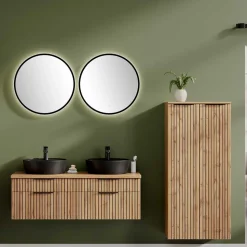 Runder Badezimmerspiegel mit LED Beleuchtung - Crystoga