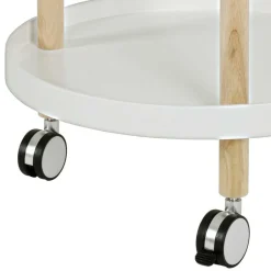 Runder Beistelltisch auf Rollen Emia mit 2 Ablagen