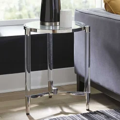 Runder Beistelltisch aus Glas & Acrylglas - Babeny