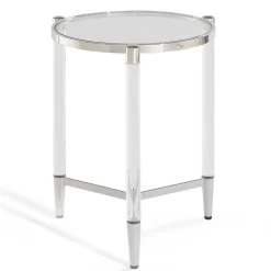 Runder Beistelltisch aus Glas & Acrylglas - Babeny