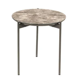 Runder Beistelltisch in Braun & Weiß & Grau - Parcelov