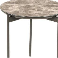 Runder Beistelltisch in Braun & Weiß & Grau - Parcelov