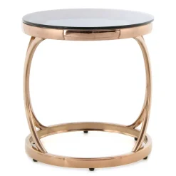Runder Beistelltisch in Grau & Rosegold - Zenus