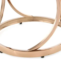 Runder Beistelltisch in Grau & Rosegold - Zenus