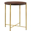 Runder Beistelltisch in Nussbaum und Bronze - Vanimarias