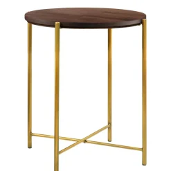 Runder Beistelltisch in Nussbaum und Bronze - Vanimarias