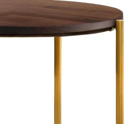 Runder Beistelltisch in Nussbaum und Bronze - Vanimarias