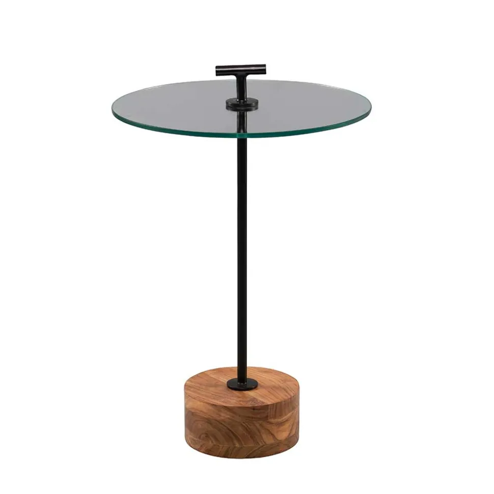 Runder Beistelltisch mit Glasplatte - Mezera