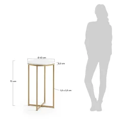 Runder Beistelltisch mit Marmor Steinplatte - Vinda