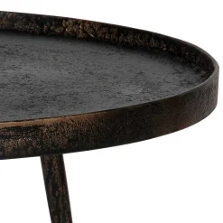 Runder Couchtisch aus Schichtholz & Metall - Niova