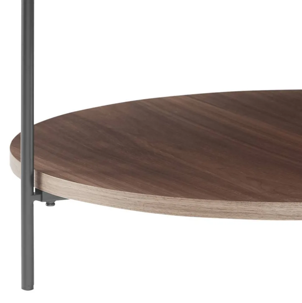 Runder Couchtisch mit Walnuss Furnier - Ezema