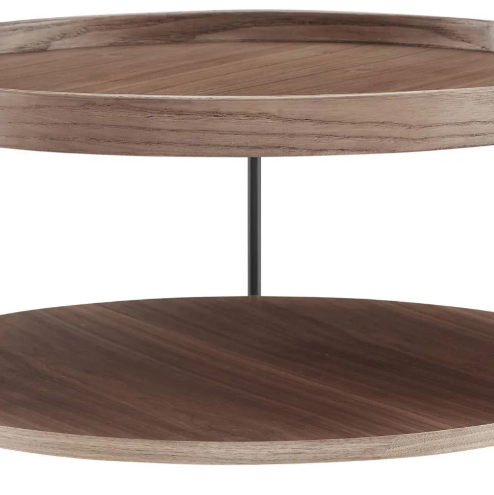 Runder Couchtisch mit Walnuss Furnier - Ezema