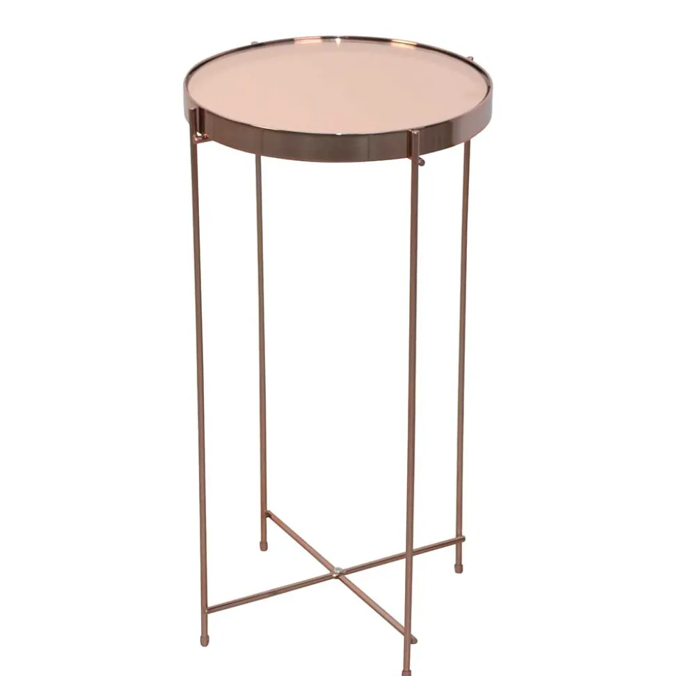 Runder Design Beistelltisch in Rosegold - Merka