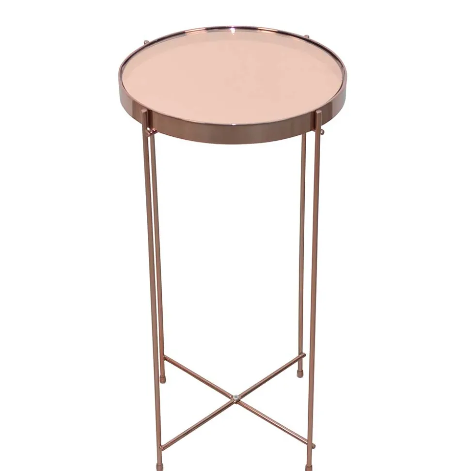 Runder Design Beistelltisch in Rosegold - Merka